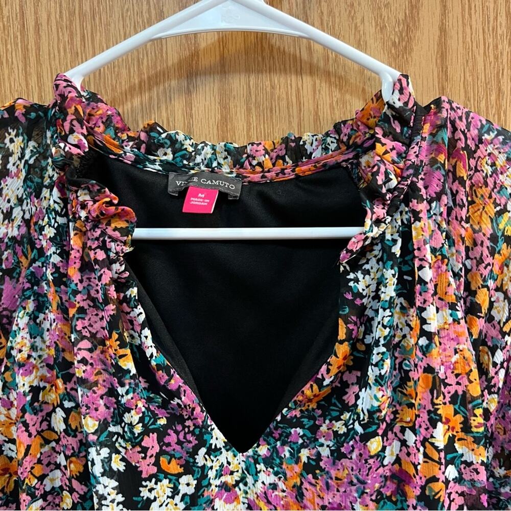 NWT Vince Camuto Tiered Floral Boho Mini Dress Size Medium Festival Concert - Picture 8 of 11